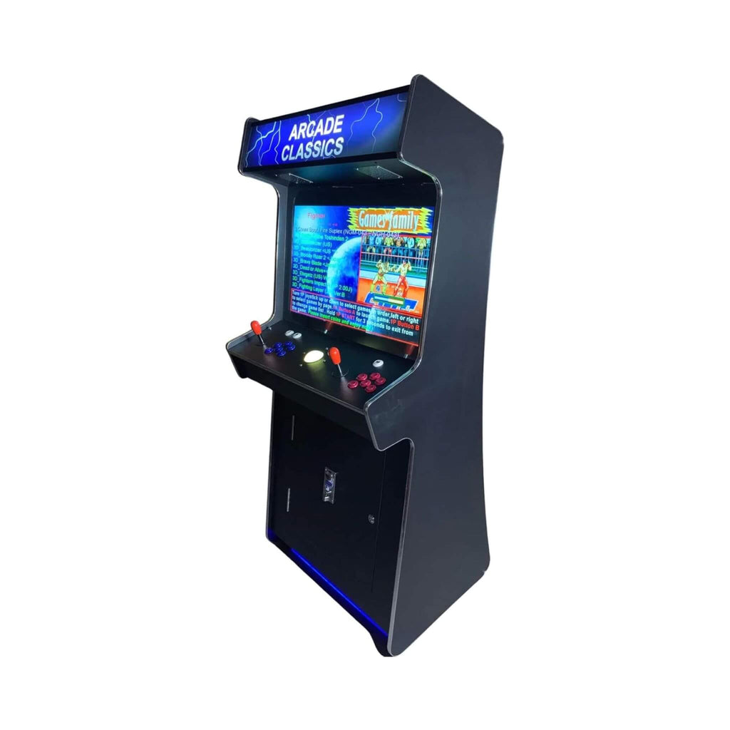 Full-Size Commercial Grade 2-Player Upright Standup Arcade Machine With 4500 Classic Games And 2 Shooting Guns (SAK23984) - Saksby Wholesale - Front Right View