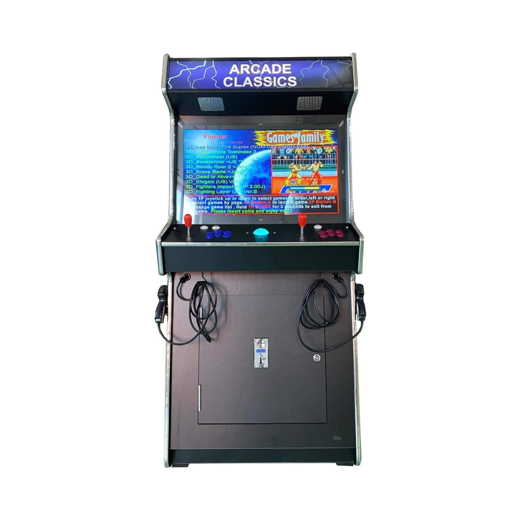 Full-Size Commercial Grade 2-Player Upright Standup Arcade Machine With 4500 Classic Games And 2 Shooting Guns (SAK23984) - Saksby Wholesale - Front View