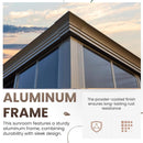 Fully-Enclosed Outdoor Black Sunroom With Lockable Sliding Doors And Galvanized Double Steel Roof (SAK81634)  - Saksby Wholesale - Aluminum Frame