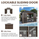 Fully-Enclosed Outdoor Black Sunroom With Lockable Sliding Doors And Galvanized Double Steel Roof (SAK81634)  - Saksby Wholesale - Lockable Sliding Door