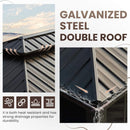 Fully-Enclosed Outdoor Black Sunroom With Lockable Sliding Doors And Galvanized Double Steel Roof (SAK81634)  - Saksby Wholesale - Roof Features