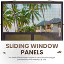 Fully-Enclosed Outdoor Black Sunroom With Lockable Sliding Doors And Galvanized Double Steel Roof (SAK81634)  - Saksby Wholesale - Sliding Window Panel View