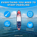 GoPlus 11FT Inflatable Stand Up Surfboard Paddle Board W/ Aluminum Paddle (SAK58739) - Saksby Wholesale - Accessories