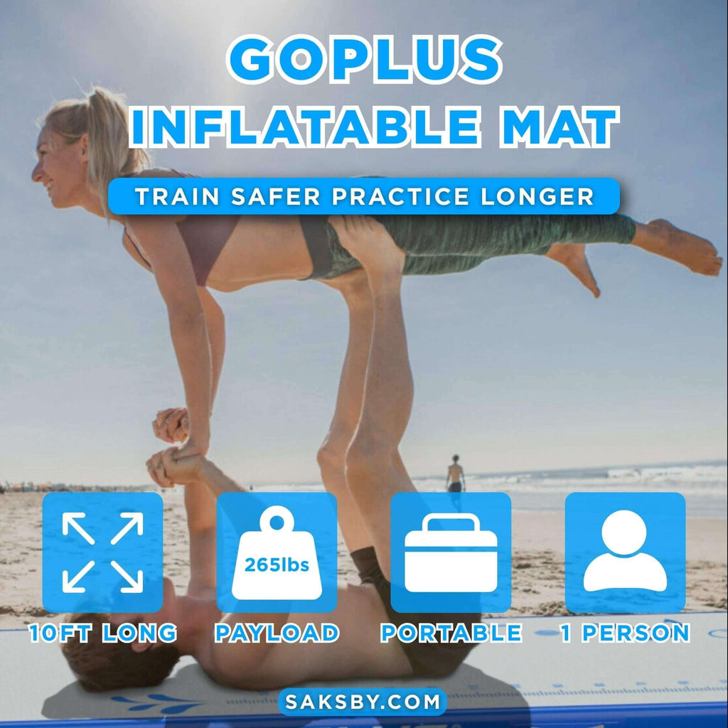 GoPlus Heavy-Duty 10FT Inflatable Gymnastic Tumbling Air Mat W/ Electric Pump (SAK22380) - Saksby Wholesale - Features