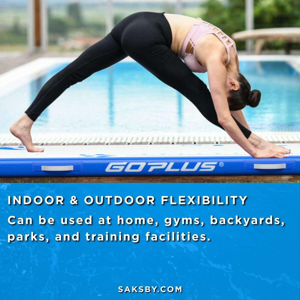 GoPlus Heavy-Duty 10FT Inflatable Gymnastic Tumbling Air Mat W/ Electric Pump (SAK22380) - Saksby Wholesale - For Indoor And Outdoor Use