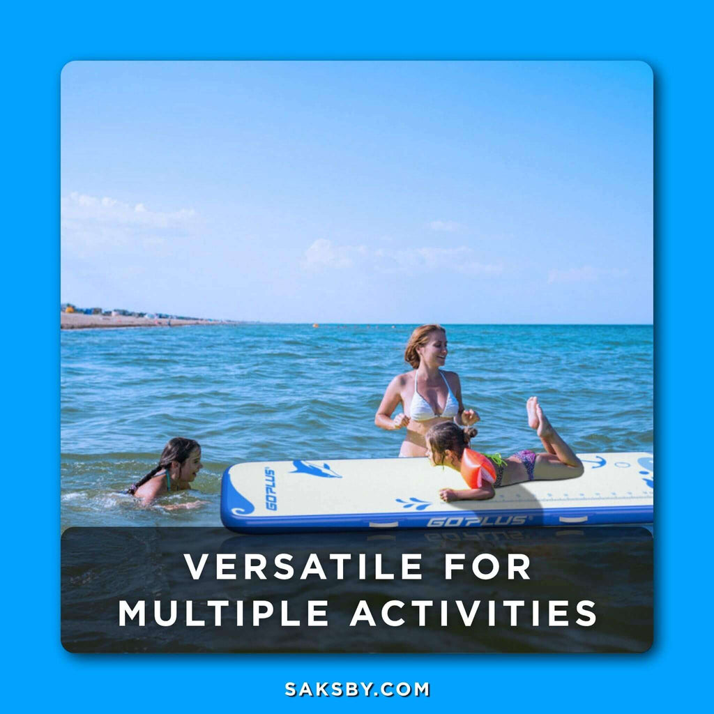 GoPlus Heavy-Duty 10FT Inflatable Gymnastic Tumbling Air Mat W/ Electric Pump (SAK22380) - Saksby Wholesale - Lifestyle Image In The Sea