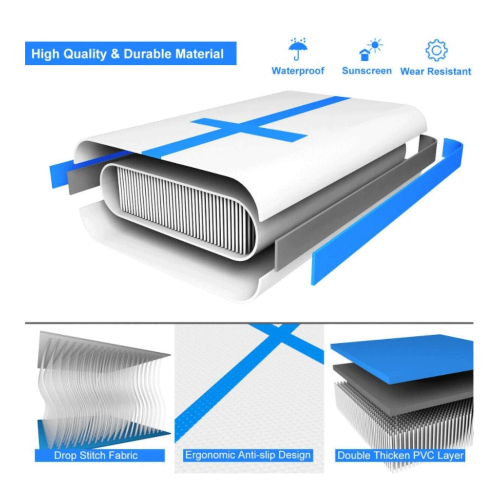 GoPlus Heavy-Duty Inflatable Gymnastic Tumbling Air Mat W/ Electric Pump, 10FT (SAK22380) - Saksby Wholesale - Materials View