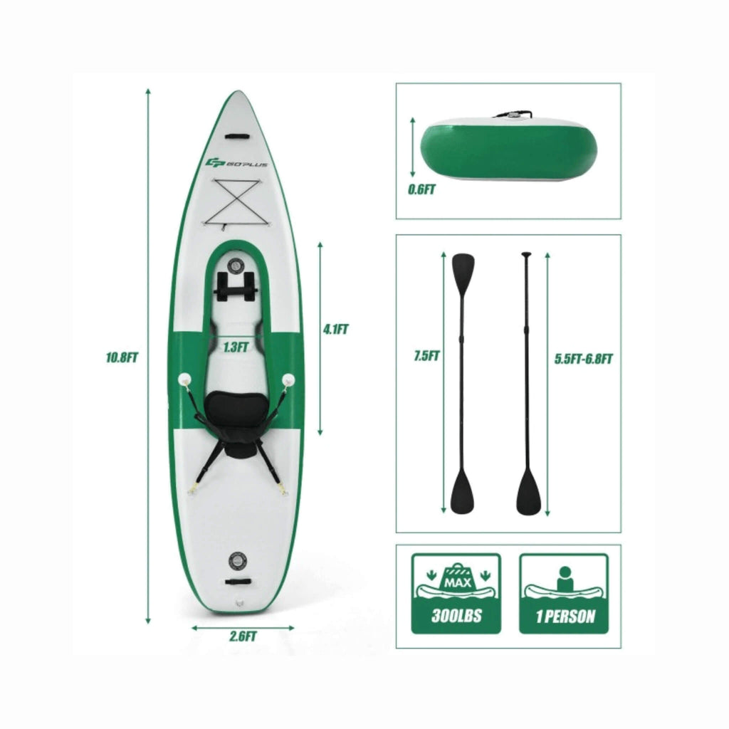 GoPlus 11FT Long Inflatable Blow Up Kayak With Paddle & Hand Pump (SAK32801) - Saksby Wholesale - Dimensions