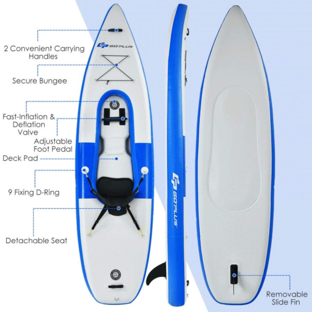 GoPlus 11FT Long Inflatable Blow Up Kayak With Paddle & Hand Pump (SAK32801) - Saksby Wholesale -Parts View