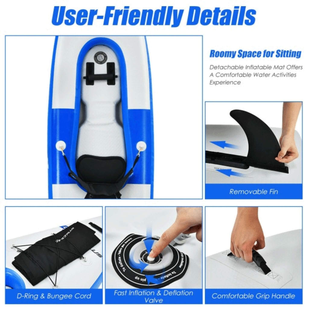 GoPlus 11FT Long Inflatable Blow Up Kayak With Paddle & Hand Pump (SAK32801) - Saksby Wholesale - User-Friendly Details