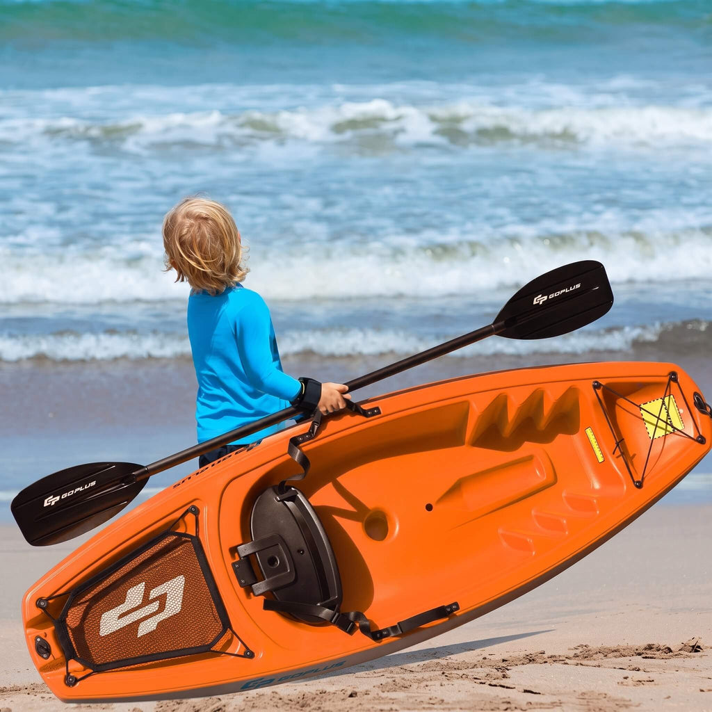 GoPlus 6FT Premium Youth Sit On Top Kayak W/ Paddles & Folding Backrest (SAK97198) - Saksby Wholesale - Beach View