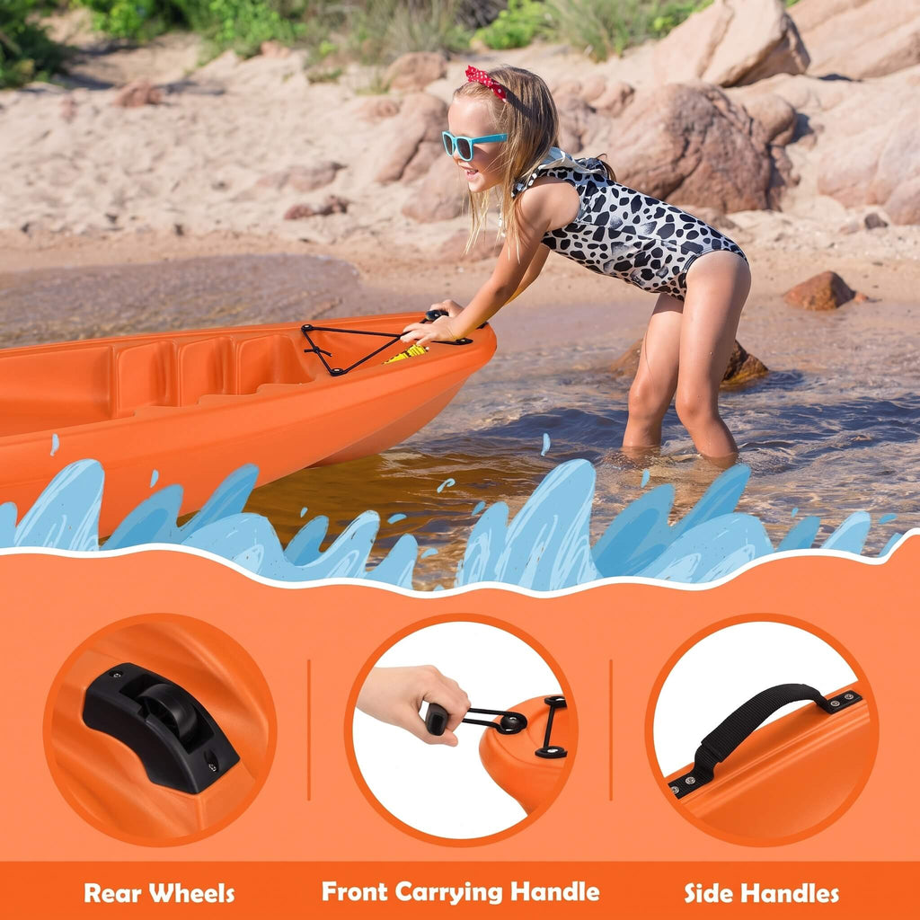 GoPlus 6FT Premium Youth Sit On Top Kayak W/ Paddles & Folding Backrest (SAK97198) - Saksby Wholesale - Features  View