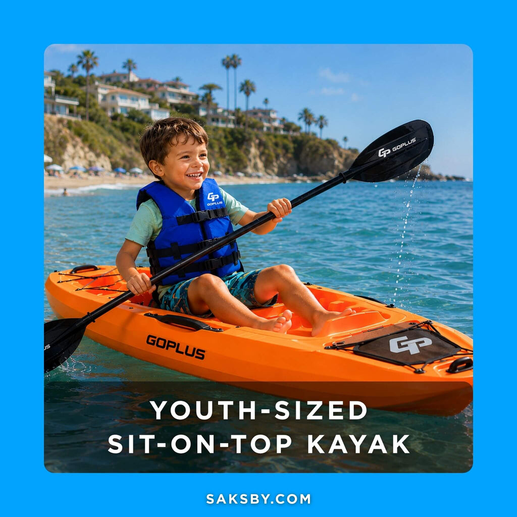 GoPlus 6FT Premium Youth Sit On Top Kayak W/ Paddles & Folding Backrest (SAK97198) - Saksby Wholesale - Features