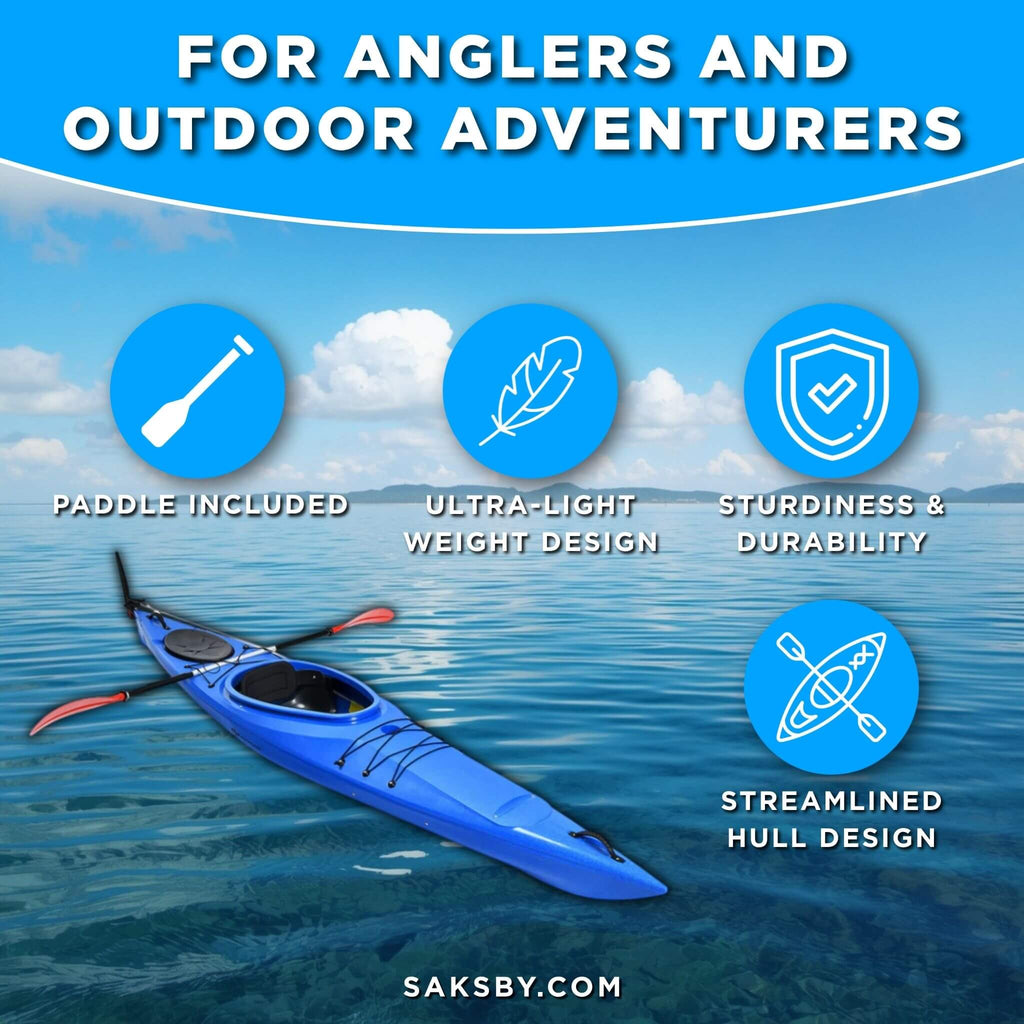 GoPlus 12FT Single-Person Sit-In Fishing Kayak Boat W/ Paddle & Rudder (SAK98162) - Saksby Wholesale - Accessories
