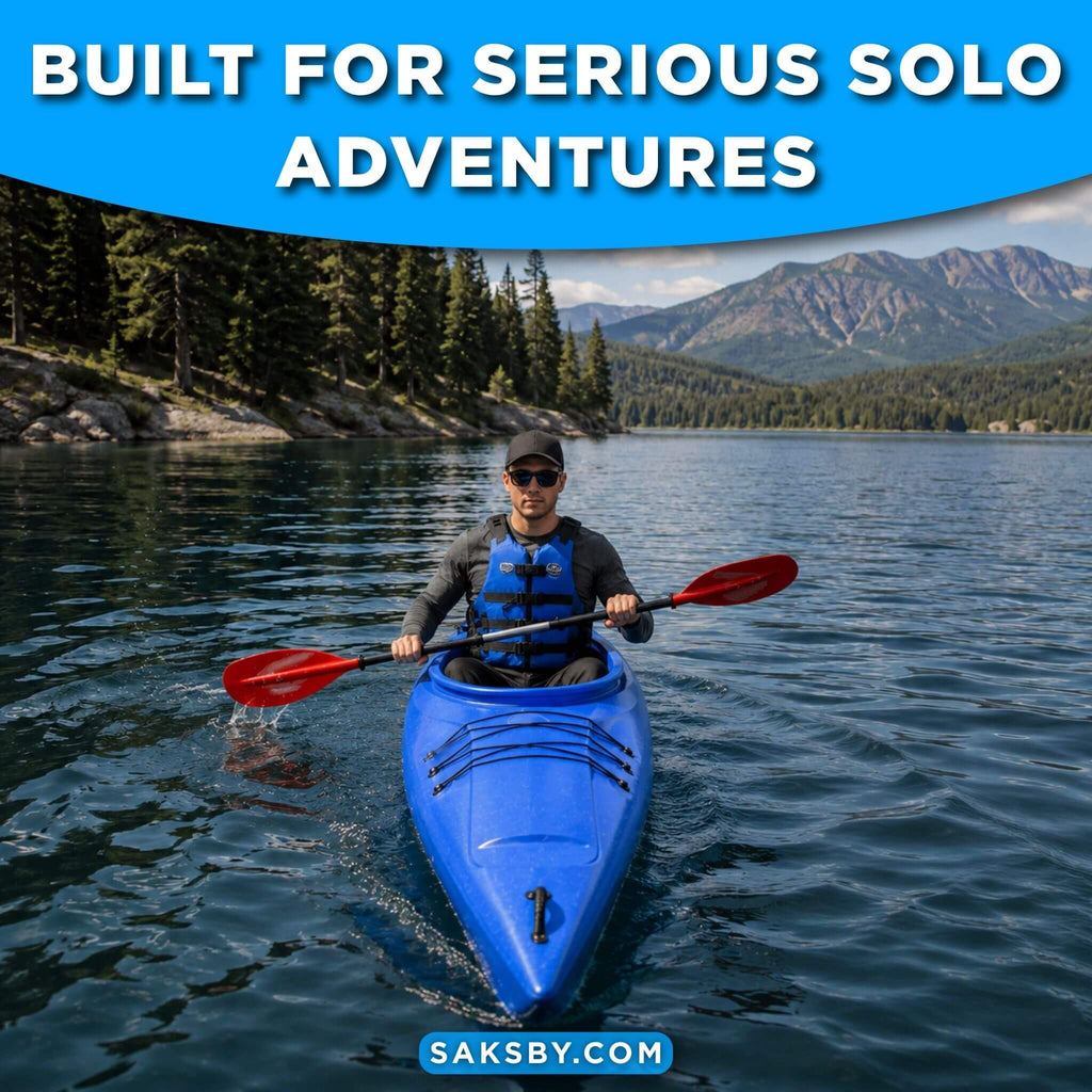 GoPlus 12FT Single-Person Sit-In Fishing Kayak Boat W/ Paddle & Rudder (SAK98162) - Saksby Wholesale - Lifestyle