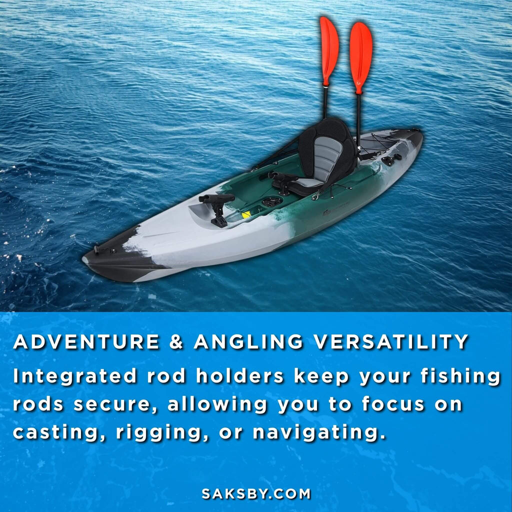 GoPlus 10FT Sit-On-Top Fishing Kayak Canoe With Fishing Rod Holders & Paddle (SAK91720) - Saksby Wholesale - Features