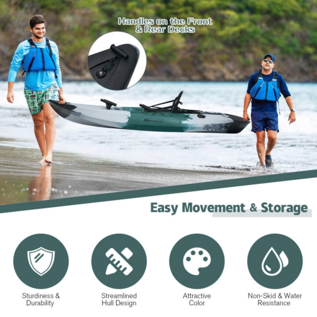 GoPlus Sit-On-Top Fishing Kayak Canoe With Fishing Rod Holders & Paddle, 10FT (SAK91720) - Saksby Wholesale - Product Features View