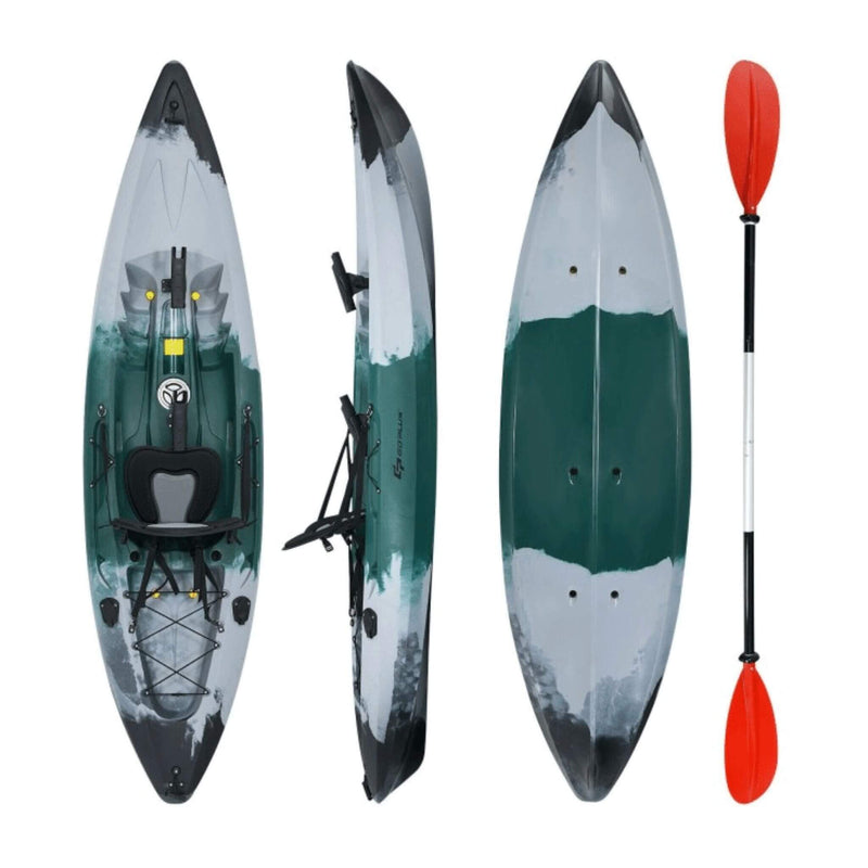 GoPlus Sit-On-Top Fishing Kayak Canoe With Fishing Rod Holders & Paddle, 10FT (SAK91720) - Saksby Wholesale - Kit View