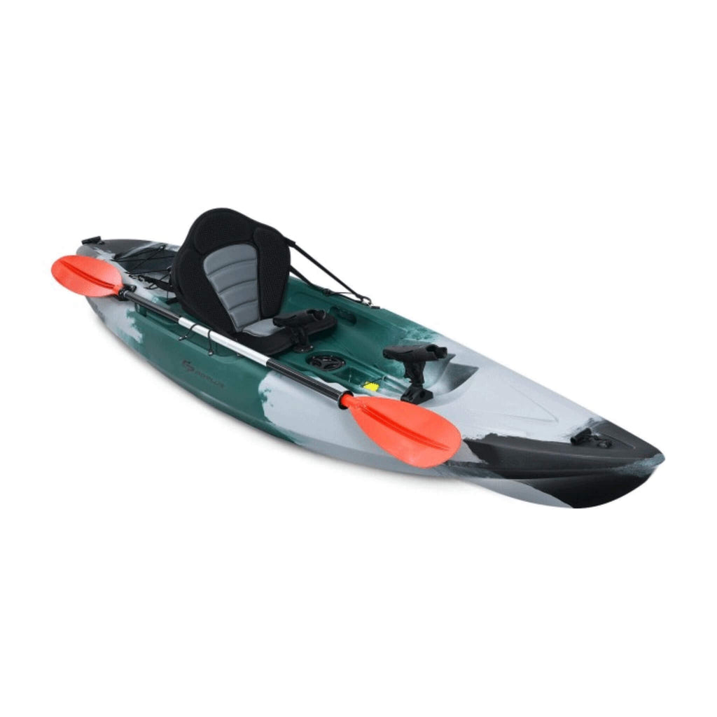 GoPlus Sit-On-Top Fishing Kayak Canoe With Fishing Rod Holders & Paddle, 10FT (SAK91720) - Saksby Wholesale - Front Right View