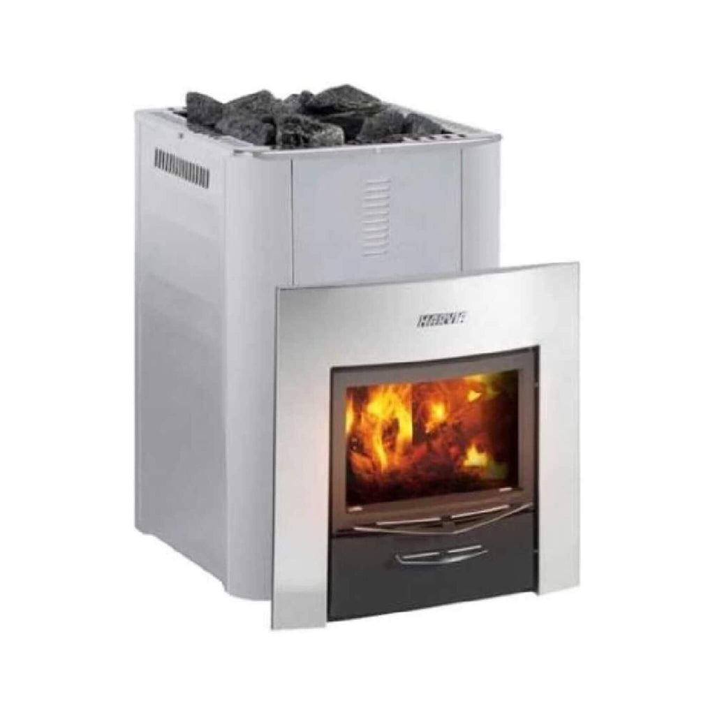 Harvia Duo Series Stainless Steel Wood Sauna Stove With Sauna Stones (SAK68420) - Saksby Wholesale - Front View