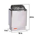 Harvia KIP80W 8KW UL Certified Electric Sauna Heater With Xenio CX170 Digital WIFI Control & Sauna Stones [JH80W2401] (SAK14630) - Saksby Wholesale - Dimensions