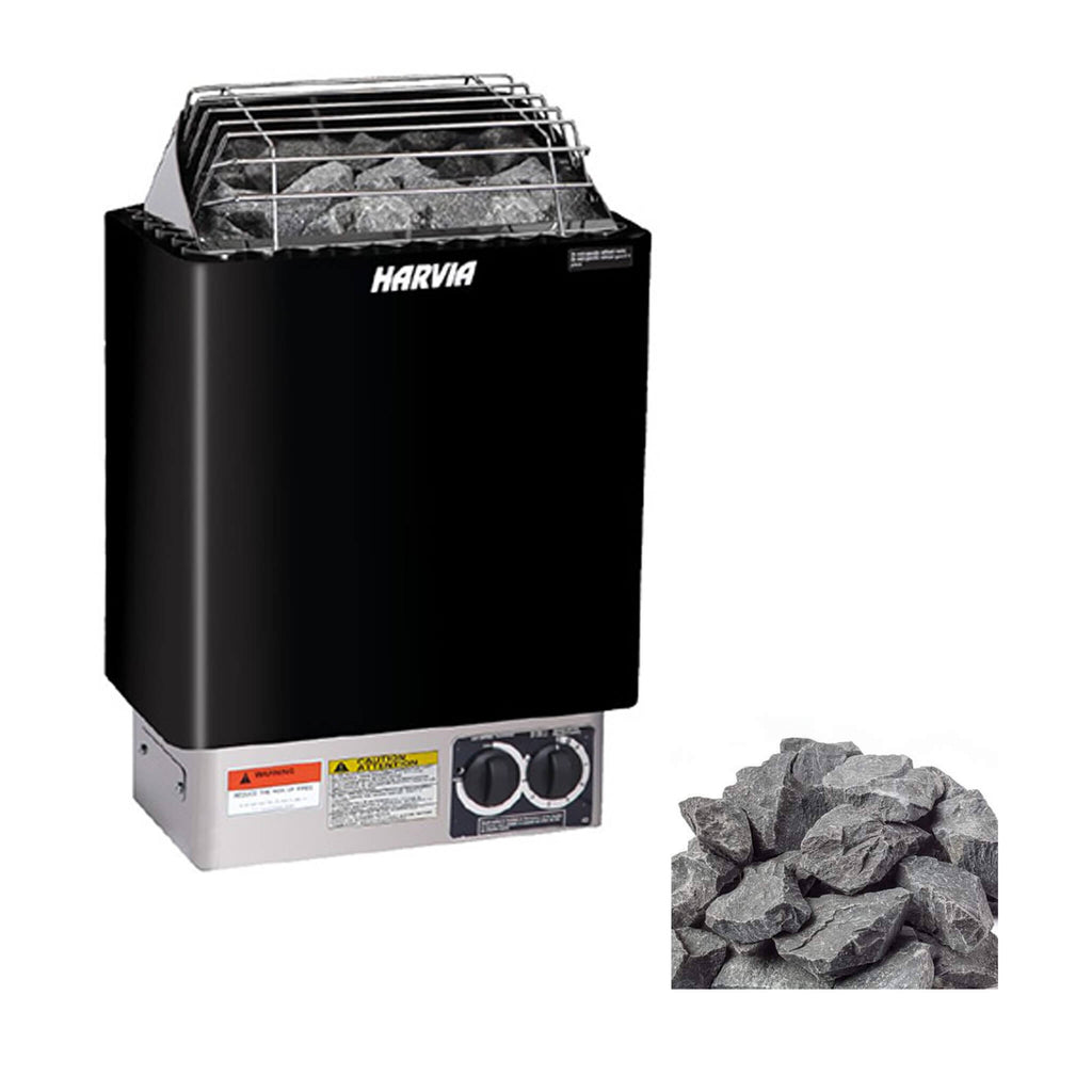 Harvia KIPB Wet Dry Electric Sauna Heater Stove With Built-In Controls & Sauna Stones (SAK47351)