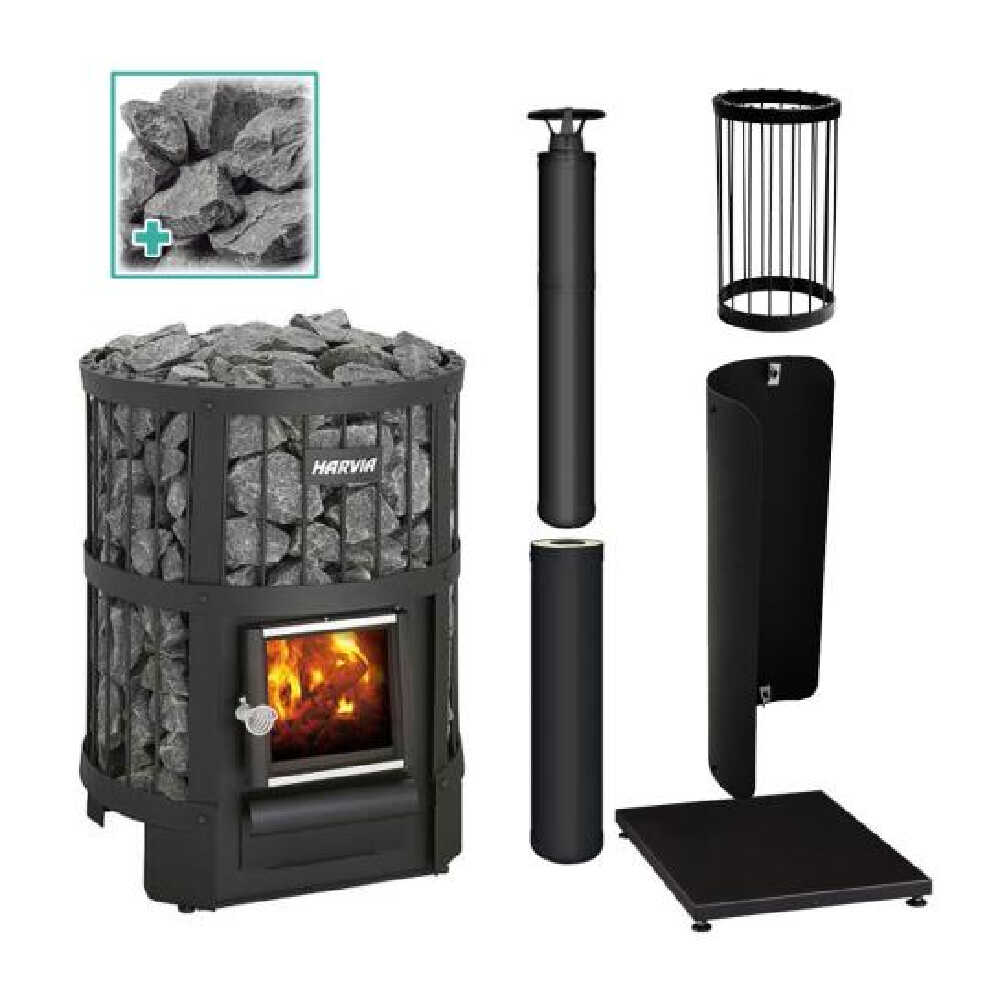 Harvia Legend 150 Sauna Stove Package, 16KW [LEGEND 150 PACKAGE BK] (SAK67219) - Saksby Wholesale - Side View Package