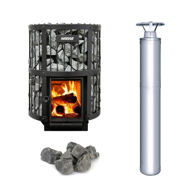 Harvia Legend 150 Wood Burning Sauna Heater And Chimney Kit (SAK23094)