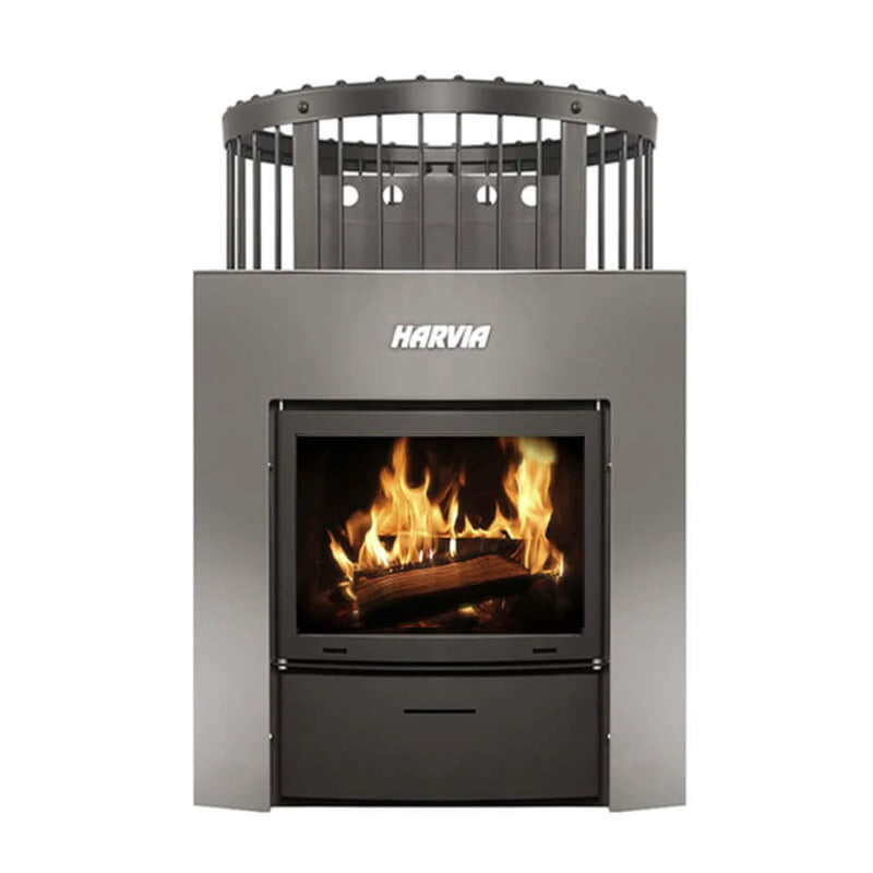 Harvia Legend Duo Sauna Wood Burning Stove/Fireplace Combo With Sauna Stones (SAKS30749)