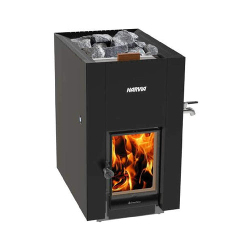 Harvia Greenflame ES 22 Linear Black Wood Sauna