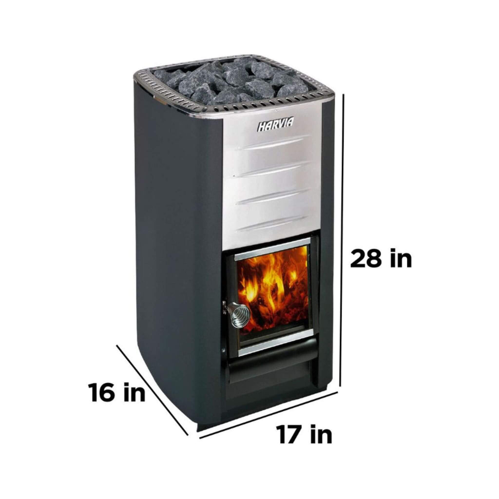 Harvia M3 16.5KW Premium Wood-Burning Sauna Heater Stove With Sauna Stones [WKM3] (SAK41720) - Saksby Wholesale - Dimensions