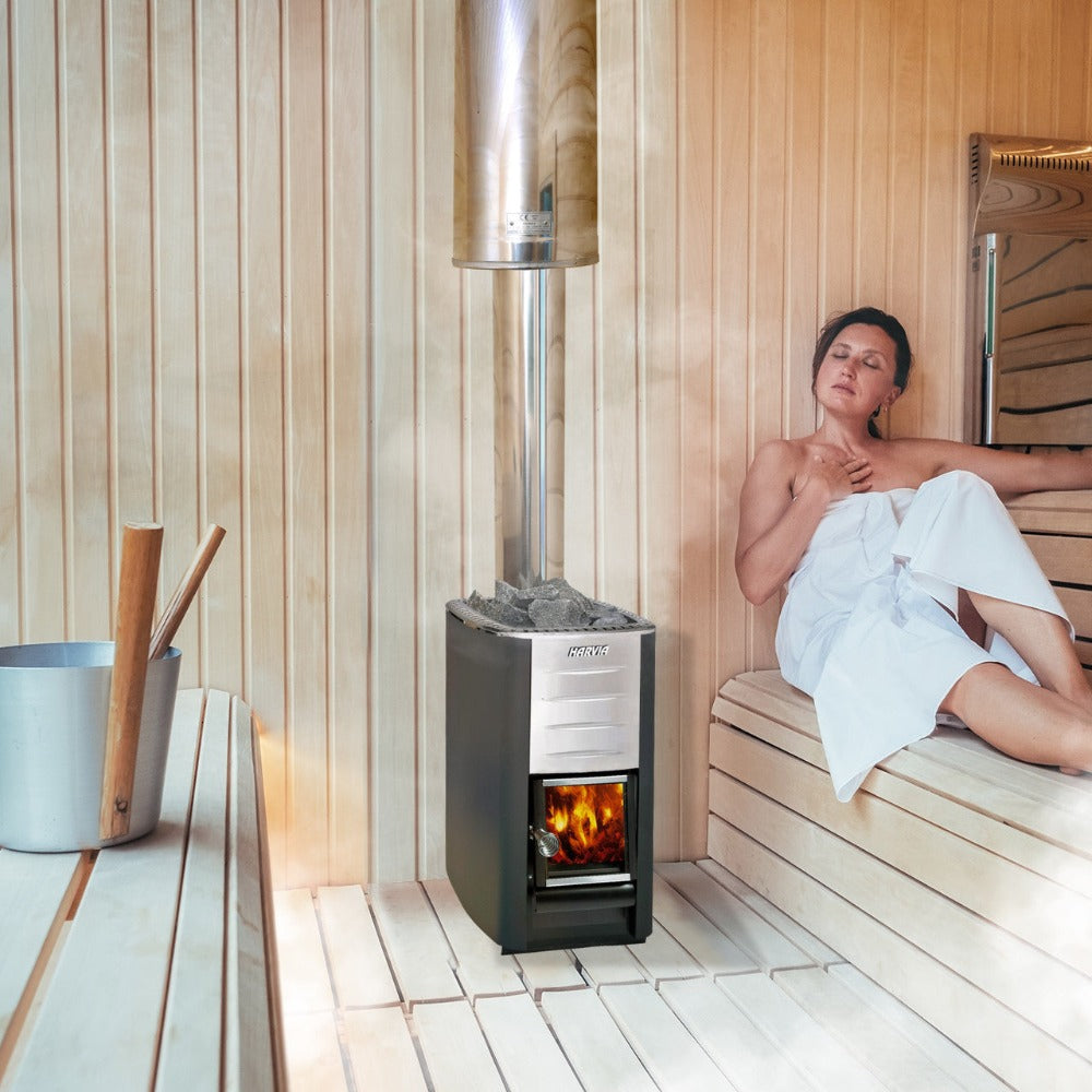 Harvia M3 Premium Wood-Burning Sauna Heater Stove With Sauna Stones, 16.5KW [WKM3] (SAK41720)