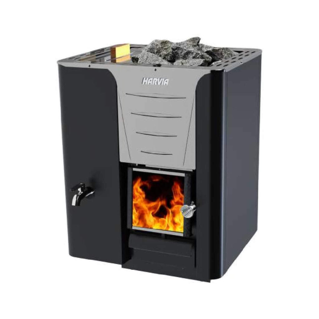 HARVIA Pro 20 LS Sauna Wood Stove With Water Tank, 24.1kW (SAK27456) - SAKSBY