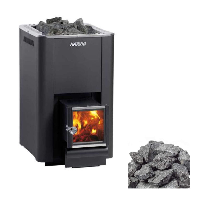 Harvia Pro 20 SL Sauna Wood-Burning Stove with Exterior Feed 24.1 Kilowatt WK200SL - SAK73985 - Bundle