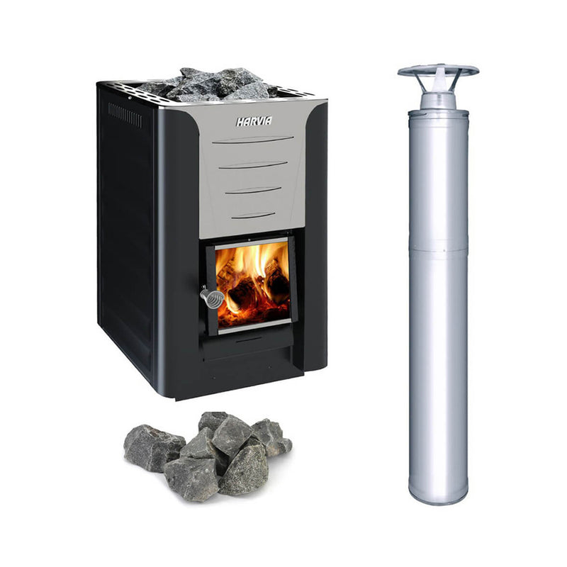 HARVIA Pro 20 Wood Burning Sauna Heater And Chimney Kit [H20CMNY-AP ...