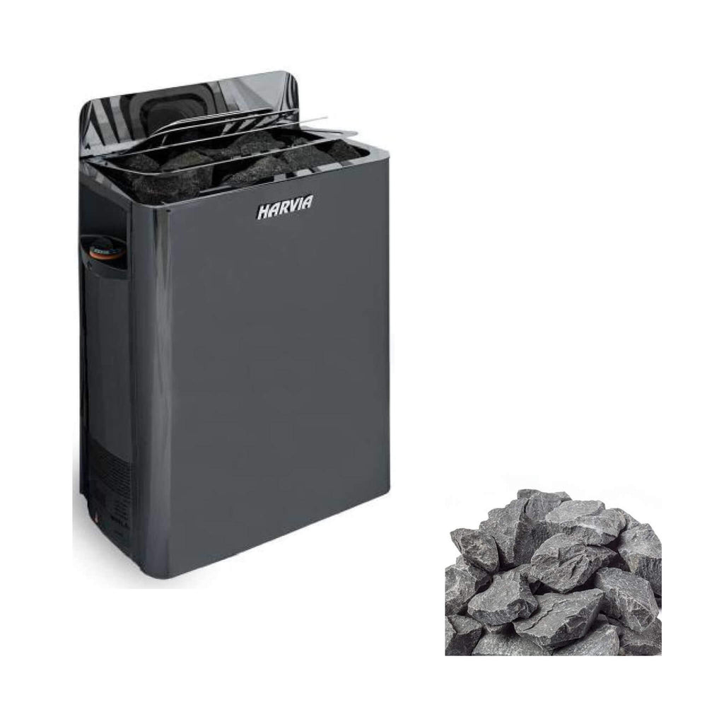 Harvia The Wall Stainless Steel Built-In Wall Mount Sauna Heater with Illuminated Control - SAK21467 - Bundle