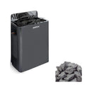 Harvia The Wall Stainless Steel Built-In Wall Mount Sauna Heater With Illuminated Controls and Sauna Stones [SW60/80] (SAK21467) - Saksby Wholesale - Black Bundle View