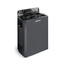 Harvia The Wall Stainless Steel Built-In Wall Mount Sauna Heater With Illuminated Controls and Sauna Stones [SW60/80] (SAK21467) - Saksby Wholesale - Black Front Right View