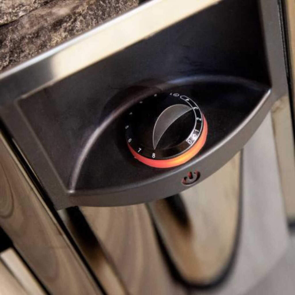 Harvia The Wall Stainless Steel Built-In Wall Mount Sauna Heater With Illuminated Controls and Sauna Stones [SW60/80] (SAK21467) - Saksby Wholesale - Controller View