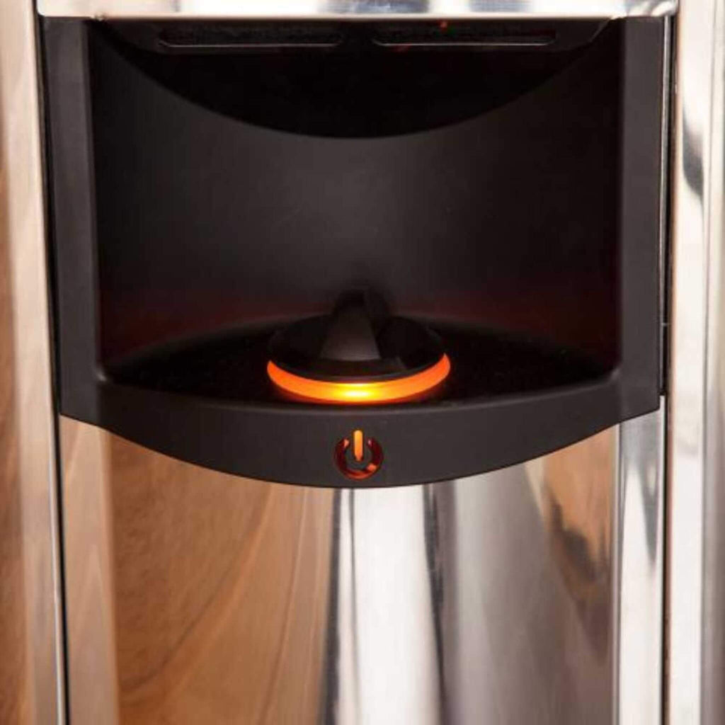 Harvia The Wall Stainless Steel Built-In Wall Mount Sauna Heater With Illuminated Controls and Sauna Stones [SW60/80] (SAK21467) - Saksby Wholesale - Power Button View