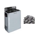 Harvia The Wall Stainless Steel Built-In Wall Mount Sauna Heater With Illuminated Controls and Sauna Stones [SW60/80] (SAK21467) - Saksby Wholesale - Silver Bundle View