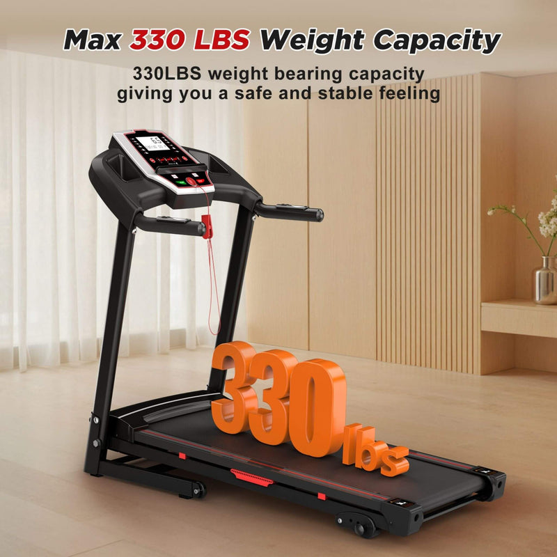Portable 3.5HP Space Saving Folding Treadmill With Incline And 12 Preset Programs (SAK29735) - Saksby Wholesale - Weight View