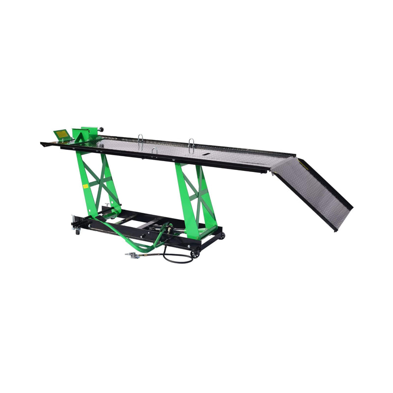 Heavy-Duty 1000LBS Air Hydraulic Motorcycle ATV Lift Jack Table (SAK78351) - Saksby Wholesale - Front Left SIde VIew