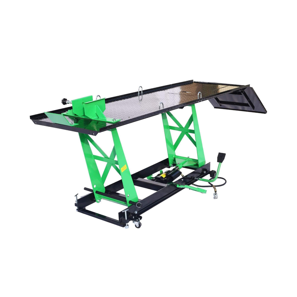 Heavy-Duty 1000LBS Air Hydraulic Motorcycle ATV Lift Jack Table (SAK78351) - Saksby Wholesale - Right Side View