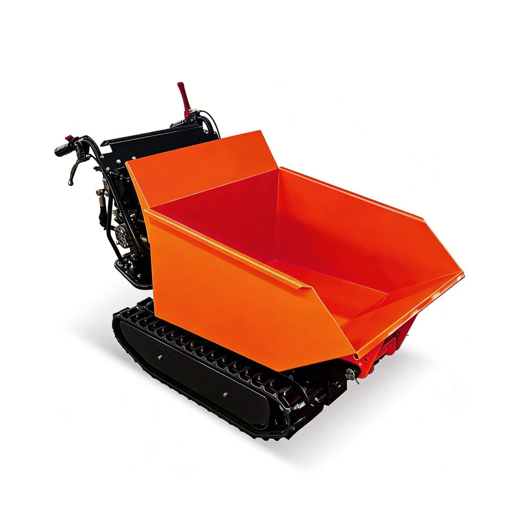 Heavy-Duty 1100LBS 10HP Gas-Powered Track Barrow With Hydraulic Assist (SAK48291) - Saksby Wholesale - Back Side View