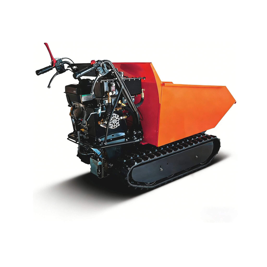 Heavy-Duty 1100LBS 10HP Gas-Powered Track Barrow With Hydraulic Assist (SAK48291) - Saksby Wholesale - Front View