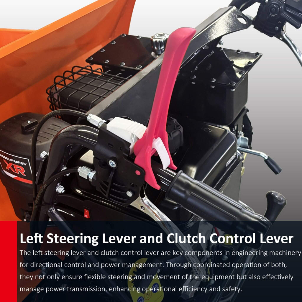 Heavy-Duty 1100LBS 10HP Gas-Powered Track Barrow With Hydraulic Assist (SAK48291) - Saksby Wholesale - Lever Details