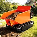 Heavy-Duty 1100LBS 10HP Gas-Powered Track Barrow With Hydraulic Assist (SAK48291) - Saksby Wholesale - Preview