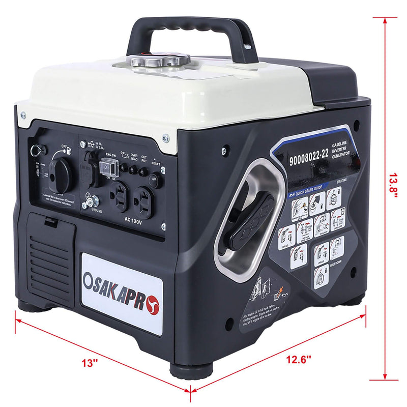 Heavy Duty 1200W Ultra-Quiet Portable Gas engine Inverter Generator (SAK54675) - Saksby Wholesale - Dimensions