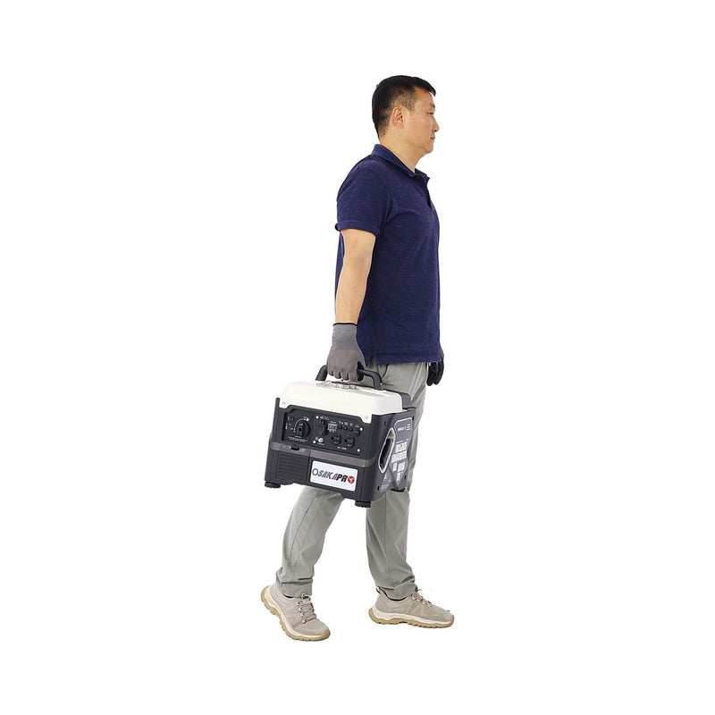 Heavy Duty 1200W Ultra-Quiet Portable Gas engine Inverter Generator (SAK54675) - Saksby Wholesale - Man Carrying